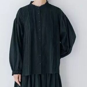 Japanese linen eyelet blouse